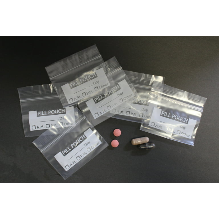 Pill Pouches, Plastic Pill Bags (Pack of 200) – Resealable Zipper Pill  Organizer Pouch Bags, 200 count - Kroger