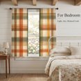 thumbnail image 4 of Orange Green Checked Sheer Curtains 72 Inches Long, Fall Thanksgiving Buffalo Plaid Light Filtering Window Curtains for Living Room, Rod Pocket Voile Sheer Curtain Drapes, 52"W x 72"L, 2 Panels, 4 of 9