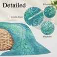 thumbnail image 2 of Turquoise Boho Pillow Covers, Linen Long Throw Pillow Case, Oriental Abstract Motifs Traditional Bohemian Holiday Pillow Protector Decorative Cushion Cover for Living Room/Bedroom 16" x 24", 2 of 8