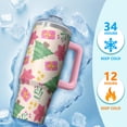 thumbnail image 4 of 30oz Snowman Christmas Tumbler with Lid Straw Stainless Steel Double Wall Insulated Cup Holiday Coffee Water Bottle Gifts, 4 of 5