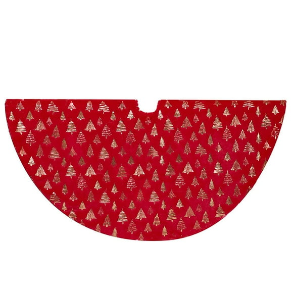 Kurt Adler 60-Inch Red and Gold Plush Faux Fur Tree Skirt