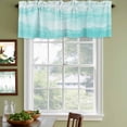 thumbnail image 4 of Aqua Ombre Mountain Valances for Windows, Decorative Rod Pocket Window Valance Curtains, Nature Abstract Art Marble Gradient Short Curtain Drapes for Kitchen/Living Room, 2 Panels, 60" W x 18" L, 4 of 8