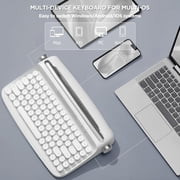 Wireless Typewriter Keyboard, Bluetooth, Retro Design, Stand for Tablet, Phone, PC