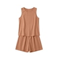thumbnail image 3 of FNFYFH Cotton Pajamas for Women Set 2 Piece Short Sets Summer Tank Top Matching Shorts Lounge Set, 3 of 5