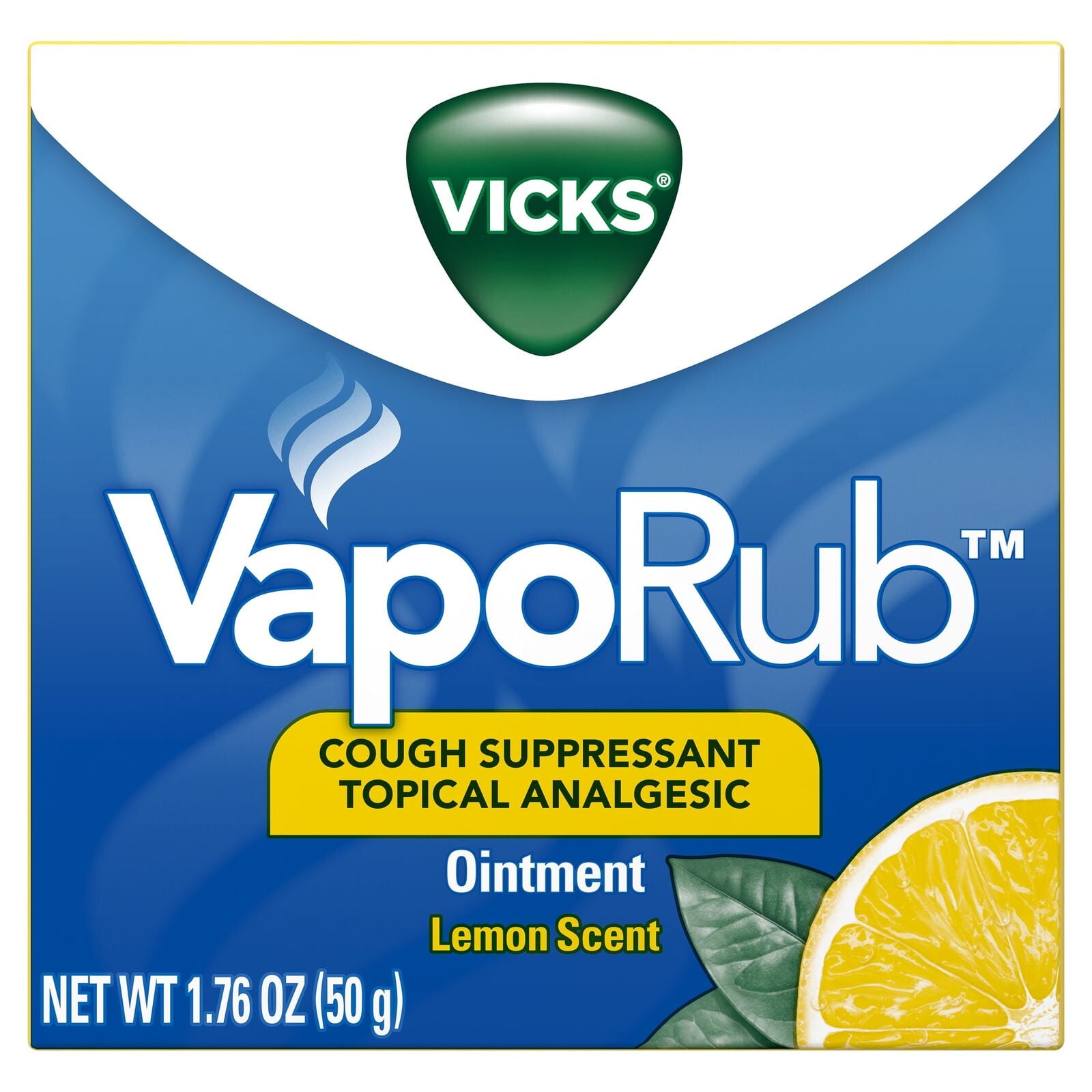 Vicks Vaporub Cough Topical Analgesic Ointment Lemon Scent, 1.76oz, 3-Pack