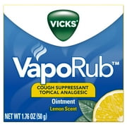 Vicks Vaporub Cough Topical Analgesic Ointment Lemon Scent, 1.76oz, 3-Pack