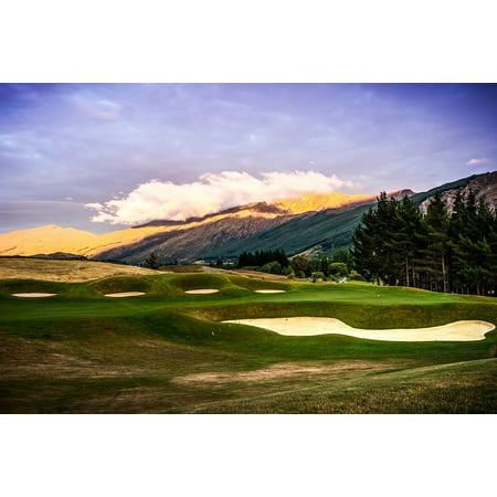Canvas Print Arrowtown New Zealand Hills Golf Course Queenstown Stretched Canvas 10 x (Best Golf Courses In New Zealand)