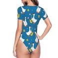 thumbnail image 4 of Gaeub Cartoon Goose Women'S Short Sleeve One Piece Swimsuit Sexy High-Waisted Bodysuit For Swimming, Beach, Sports - X-Large, 4 of 9