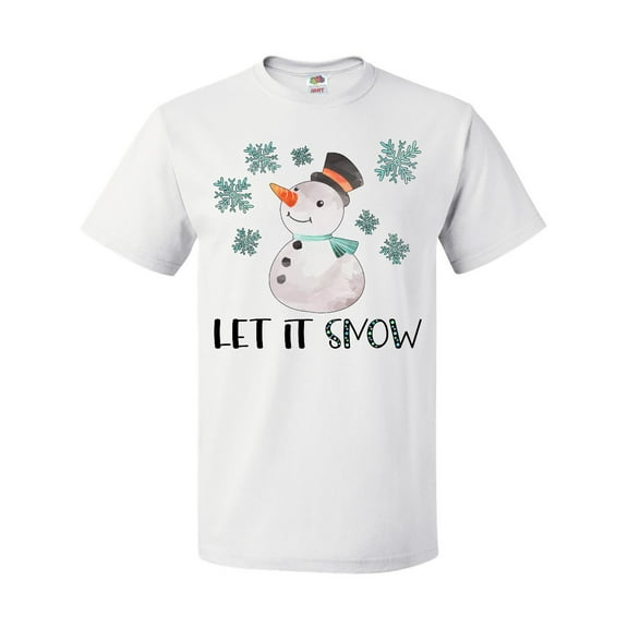 Inktastic Let It Snow Cute Snowman in Hat and Scarf T-Shirt