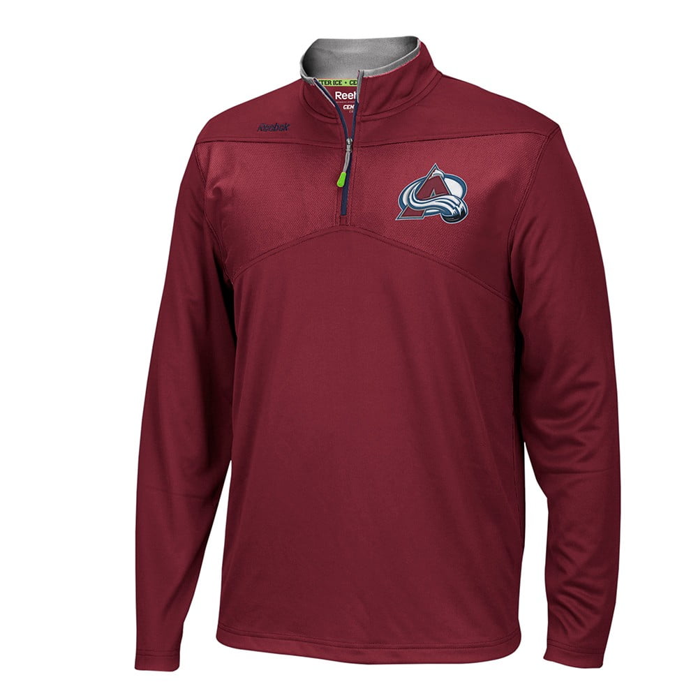Colorado Avalanche NHL Reebok Red Center Ice 1 4 Zip Speedwick Performance Pullover Jacket For Men by Reebok
