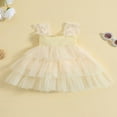 thumbnail image 4 of Robe de Fête pour Tout-Petites Filles, Fleur 3D, à Volants, Sans Manches, Ligne A, Robes de Princesse, 4 of 8