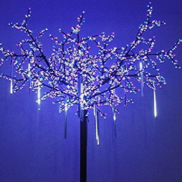 8 Falling Rain Drop Icicle Snow Fall String Led Xmas Tree Cascading Light Decor White Us Plug Com 8 Falling Rain Drop Icicle Snow Fall, Water Dripping From Light Fixture Rain