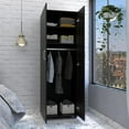 thumbnail image 4 of DEPOT E-SHOP London Armoire, Two Internal Shelves, Rod, Two-Door Armoire-Black, For Bedroom, 4 of 5