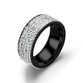thumbnail image 1 of Anillo de diamantes de cinco filas, anillo de acero inoxidable de moda para parejas, joyería, adecuado para ocasiones, material adornado hipoalergénico, 1 of 5