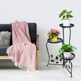 thumbnail image 6 of DAZONE Metal Plant Stand Indoor Outdoor, 3 Tiered Flower Pot Stand, 11 Inch Short Heavy Duty Plant Holder for Multiple Plants, Rustproof Corner Display Shelf for Garden, Patio, Balcony, Black, 6 of 12