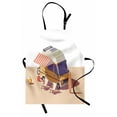 thumbnail image 1 of RV Apron, Classic Station RV Camper Van with 2 Chairs and Surfing Board Recreational Vehicle, Unisex Kitchen Bib with Adjustable Neck for Cooking Gardening, Adult Size, Multicolor, by Ambesonne, 1 of 4