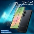 thumbnail image 3 of JETech 3 in 1 Matte Case for Samsung Galaxy A56 5G with 2-Pack Tempered Glass Screen Protector, Translucent Frosted Shockproof Phone Cover with Camera Protection (Black), 3 of 6