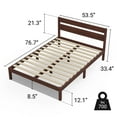 thumbnail image 2 of LIFEMENT Full Classic Wood Platform Bed Frame with Headboard, Solid Wood, No Box Spring Needed, Easy Assembly, Minimalist Modern Design, Under Bed Storage, Walnut, 2 of 8