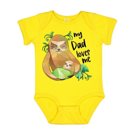 

Inktastic My Dad Loves Me Cute Sloth and Baby Gift Baby Boy or Baby Girl Bodysuit