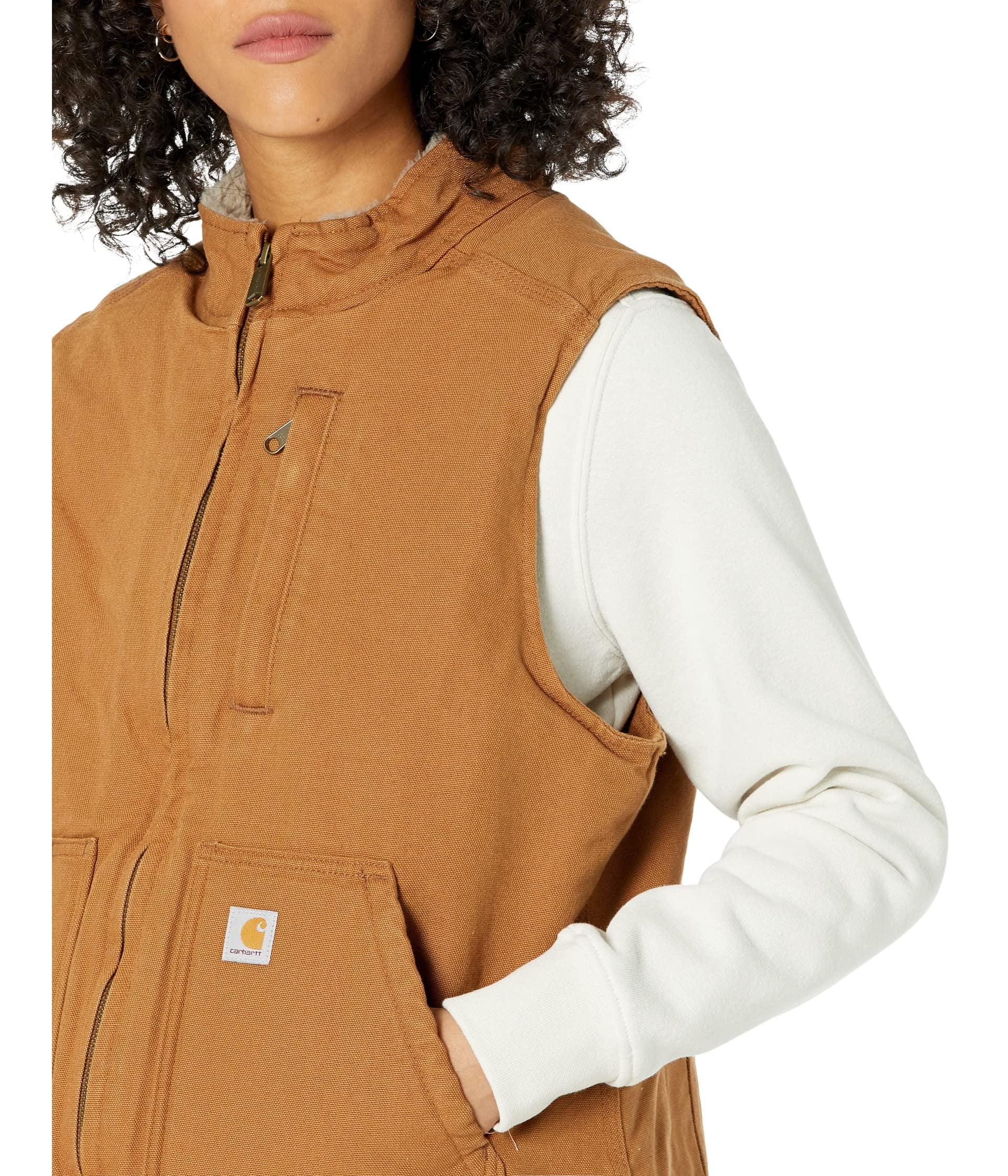 Carhartt OV277 Sherpa Lined Mock Neck Vest (Womens, Carhartt Brown, 2XL,  One Size) - Walmart.com