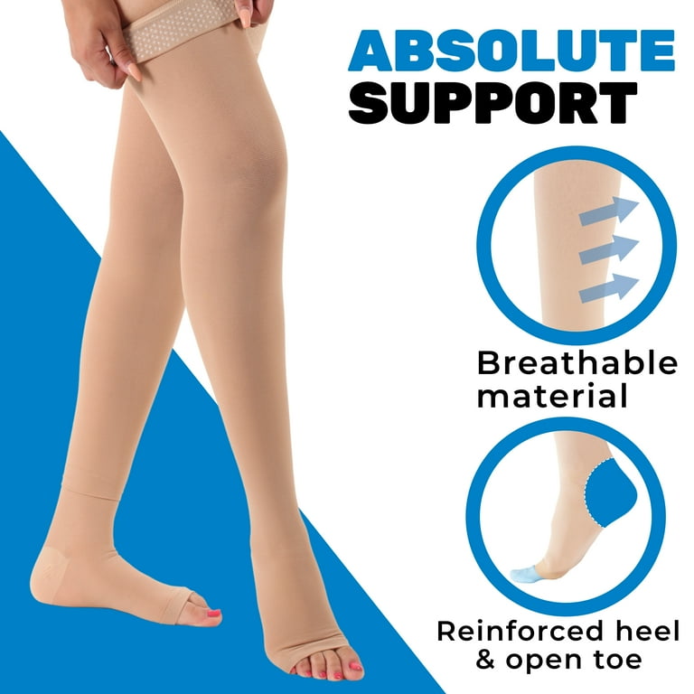 Walmart Plus Size Medical Support Stockings, Open Toe Compression