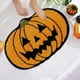 thumbnail image 4 of Alfombras de calabaza de Halloween, alfombra de suelo con forma de calabaza, lavable a máquina, alfombra naranja, decoración de Halloween para sala de estar, dormitorio, cocina, baño, 4 of 5