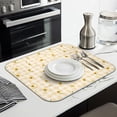 thumbnail image 3 of Sunflower Pattern Dish Drying Mat for Kitchen Use, Foldable Microfiber Counter Pad, Absorbent Rack Mat, 16x18 Inch, 3 of 7