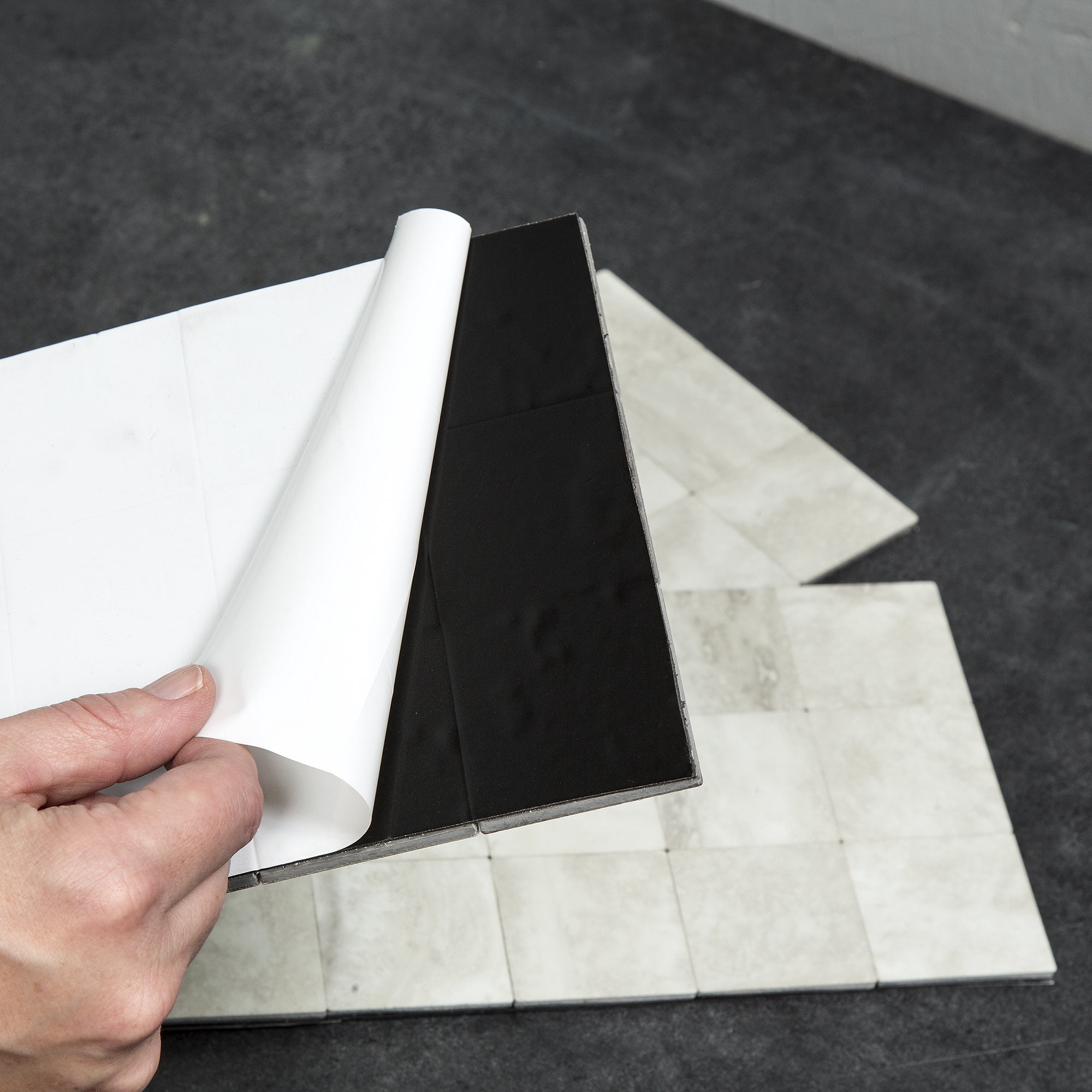 Aspect Collage 12in x 6in Peel and Stick Backsplash in Bone Porcelain (2pc per pack/5-Pack)