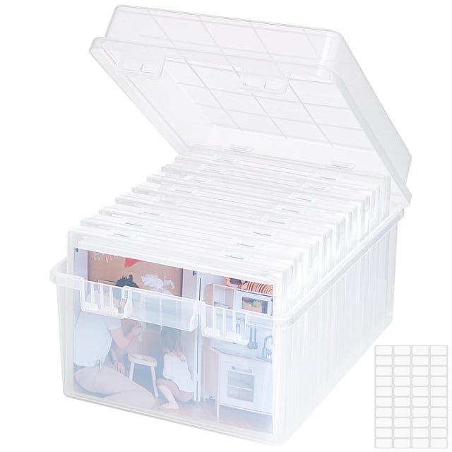 Caja de almacenamiento de fotos Lifewit, funda para fotos de 5 x 7 pulgadas con 9 compartimentos interiores