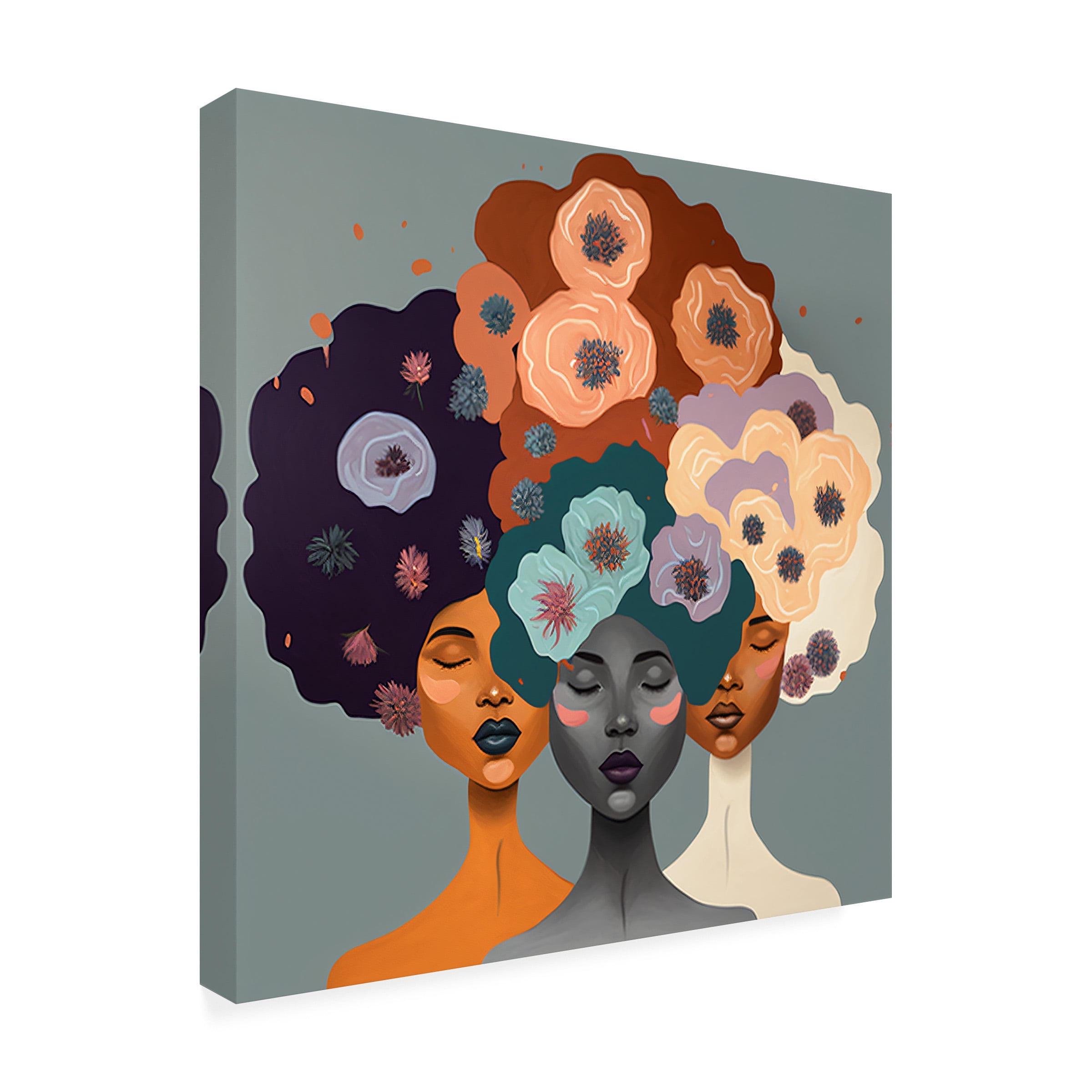 Canvas Wall Art - Ray Heere 'Mid Century Diversity Portraits 15' Wall Art for Living Room, Bedroom, or Office DÃ©cor by Trademark Fine Art - 24 x 24 Inches