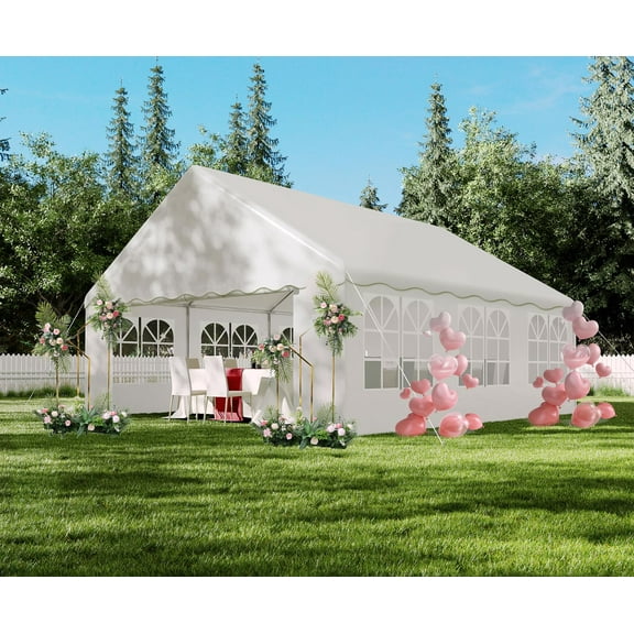 Luku Party Tent Heavy Duty Wedding Tent Outdoor Canopy Event Shelters Galvanized Canopy Commercial Tent with Removable Sidewall Windows for Outdoor Events Wedding Birthday
