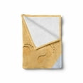 thumbnail image 2 of Modern Soft Flannel Fleece Throw Blanket, Footprints Sand Realistic Print near Ocean Waves Digital Image, Cozy Plush for Indoor and Outdoor Use, 70" x 90", Baby Blue Apricot, by Ambesonne, 2 of 6