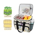 thumbnail image 2 of FORMRS Insulated Cooler Bag 24 Cans Capacity Soft Leakproof Lunch Box with Side Pockets, Blue Floral Rabbit, 2 of 7