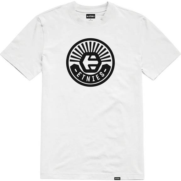 Etnies Men's T-Shirt Wheel Well Short Sleeve Crewneck Tee (Small, White)