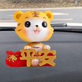 thumbnail image 3 of Adorable figura en miniatura de tigre con cabeza meneando la cabeza, escultura, adorno del zodiaco Seguridad, 3 of 7