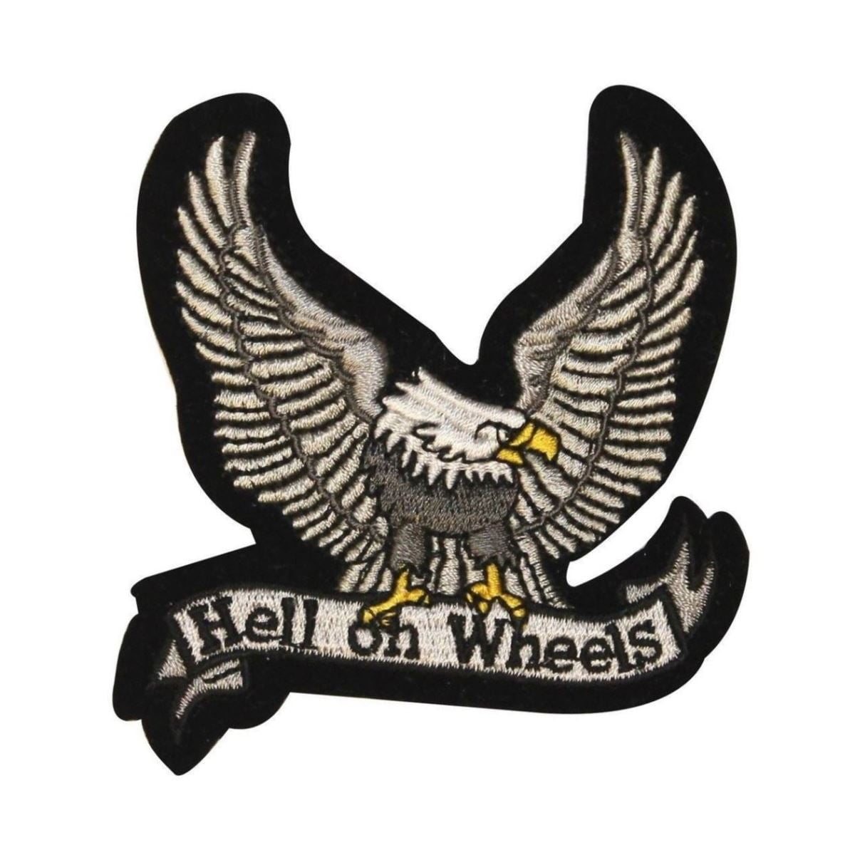 Hell on Wheels Eagle Patch Motorcycle Biker Badge Embroidered Iron On
