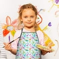 thumbnail image 2 of Colorful Cartoon Dinosaurs Palms Pattern Kids Aprons for Girls and Boys,Adjustable Neck Strap Toddler Aprons for Kids Cooking Baking, 2 of 6