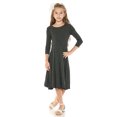 thumbnail image 2 of Honey Vanilla Girls' Princess Seam A-Line Dress with Full Skirt and Easy Removable Label Charcoal X-Large 11-12 Years, 2 of 5