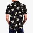 thumbnail image 5 of Xecao Rose Flowers for Mens' Casual Short Sleeve Button-Down Polo Shirts for a Classic Golf Look, 5 of 9