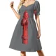 thumbnail image 4 of Vestido holgado de manga corta con estampado de hidrante para mujer, falda de verano, 4 of 8