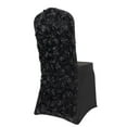 thumbnail image 5 of Efavormart 50 PCS Satin Rosette Black Stretch Banquet Spandex Chair Cover Dinning Event Slipcover For Wedding Party Catering, 5 of 11
