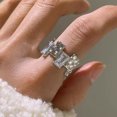 thumbnail image 3 of Anillo entrelazado de circón europeo y americano. TUNC Sencillez, 3 of 5