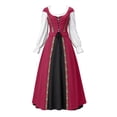 thumbnail image 3 of LEKWK Renaissance Dress for Women Lace-Up Long Sleeve Maxi Dress Vintage Medieval Dress Flowy Gorgeous Outfit for Halloween Cosplay Theme Party, 3 of 7