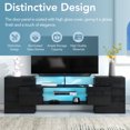 thumbnail image 3 of Churanty Modern TV Stand for 80 inch TV, Lighted TV Stand with Glass Shelves, High Gloss Entertainment Center for Living Room,Black, 3 of 12