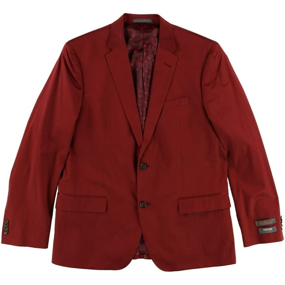 Ben Sherman Mens Stretch Comfort Two Button Blazer Jacket, Red, 42 Regular