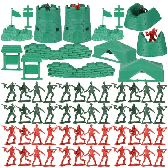 WHAMVOX 200pcs Mini Army Figures Plastic Soldiers Toy Figures for Children Military Knowledge Learning