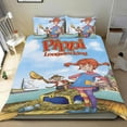 thumbnail image 1 of Pippi Calzaslargas Conjunto de sábanas temático, trío de piezas, cómodo y amigable con la piel, diseño único, regalo de decoración para el hogar para familiares, amigos y fans,140cm *210cm, 1 of 6