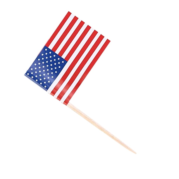 Palillos de dientes Sándwich de madera Mini bandera nacional de papel para fiesta de bar (América) JShteea Para Estrenar
