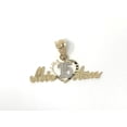 thumbnail image 4 of 14K Two Tone Gold Sweet 15 Years Quinceanera Heart Mis 15 Anos Charm Pendant with 1.2mm Figaro 3+1 Chain Necklace - 14", 4 of 8