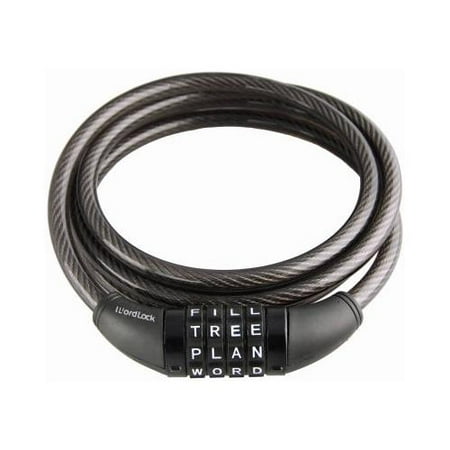 Wordlock Combination Cable Lock 10mm Steel Black